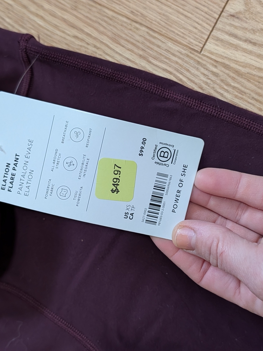 NWT Athleta Elation Flare Pant In Deep Burgundy - Picture 8 of 10